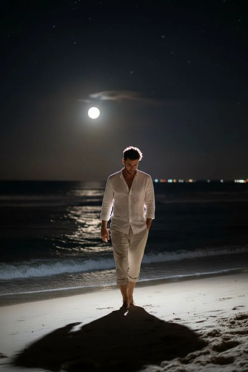 Example of the Beach Flash AI photoshoot pack