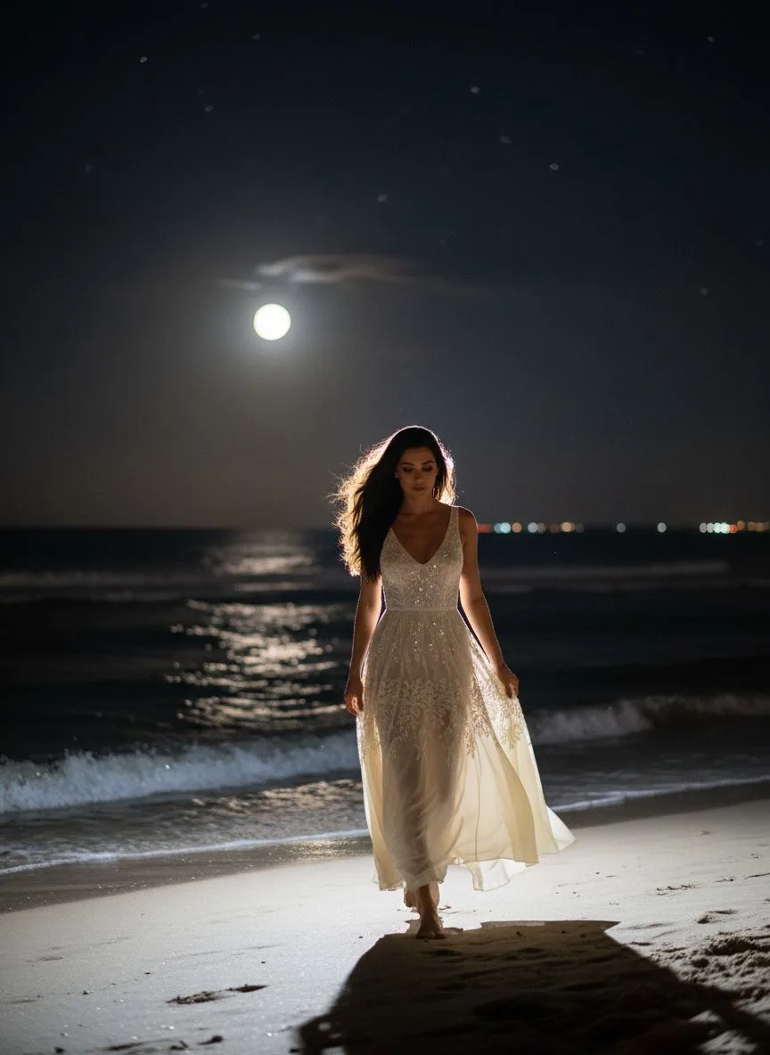 Example of the Beach Flash AI photoshoot pack