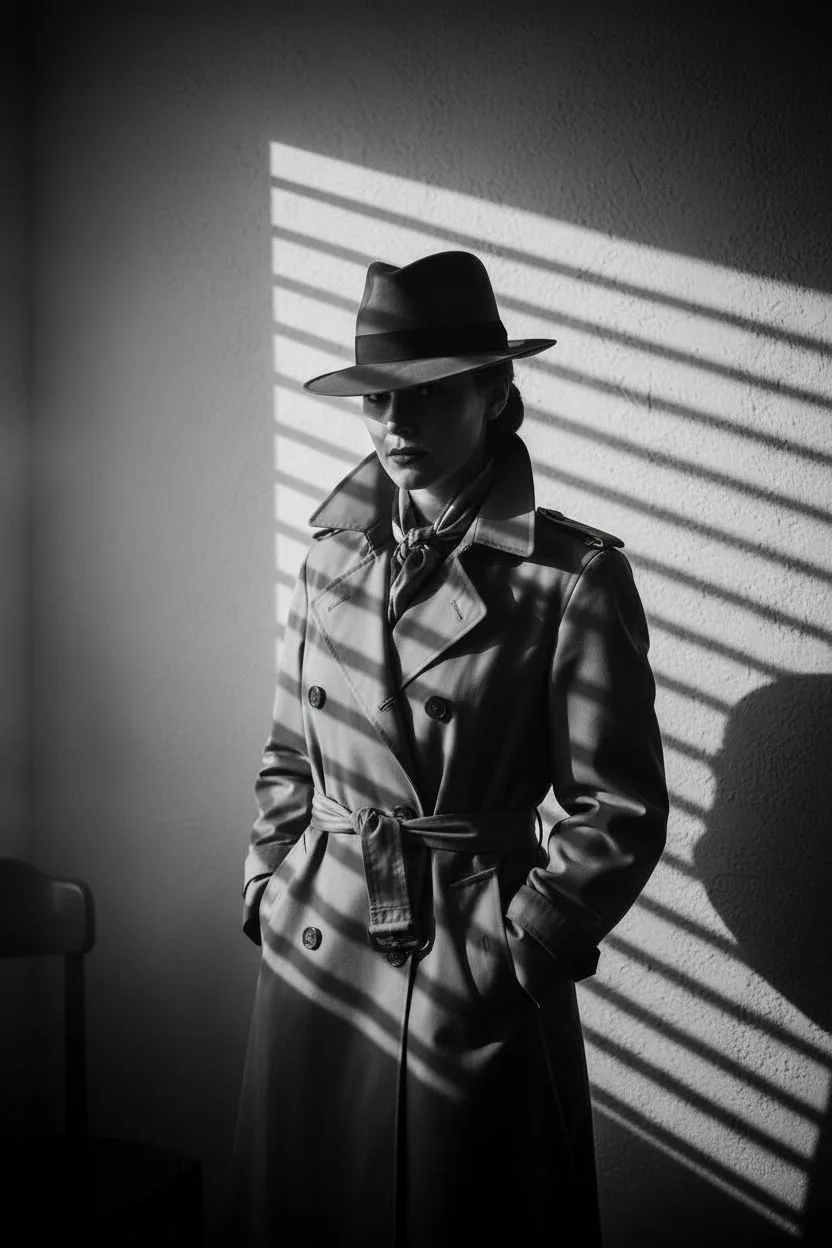 Example of the Film Noir AI photoshoot pack